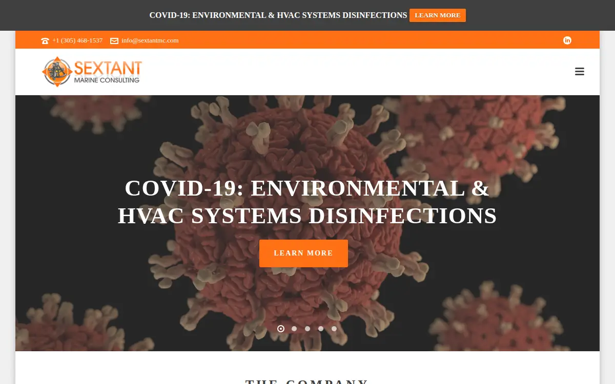 Homepage of Sextant Marine Consulting, LLC