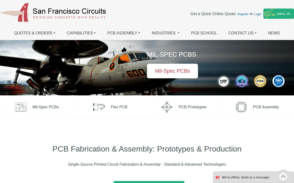 Homepage of San Francisco Circuits, INC.