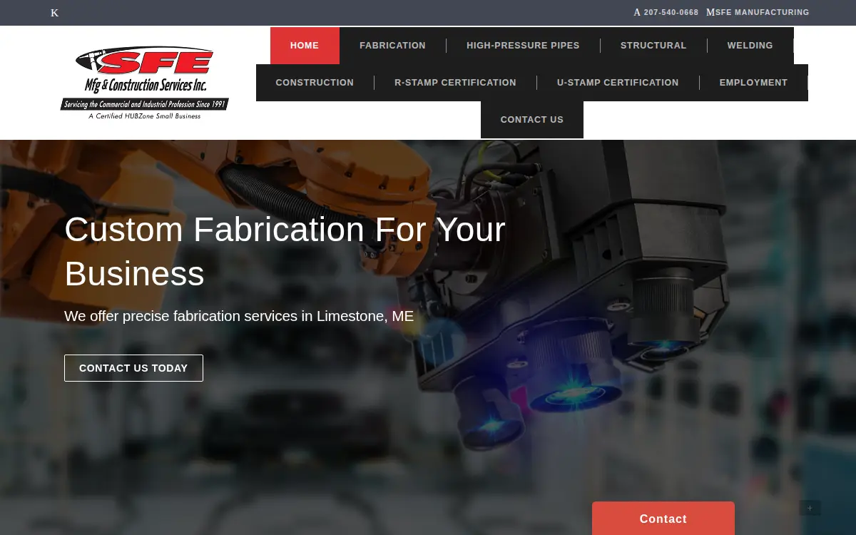 Homepage of Stainless Foodservice Equipment Manufacturing INC