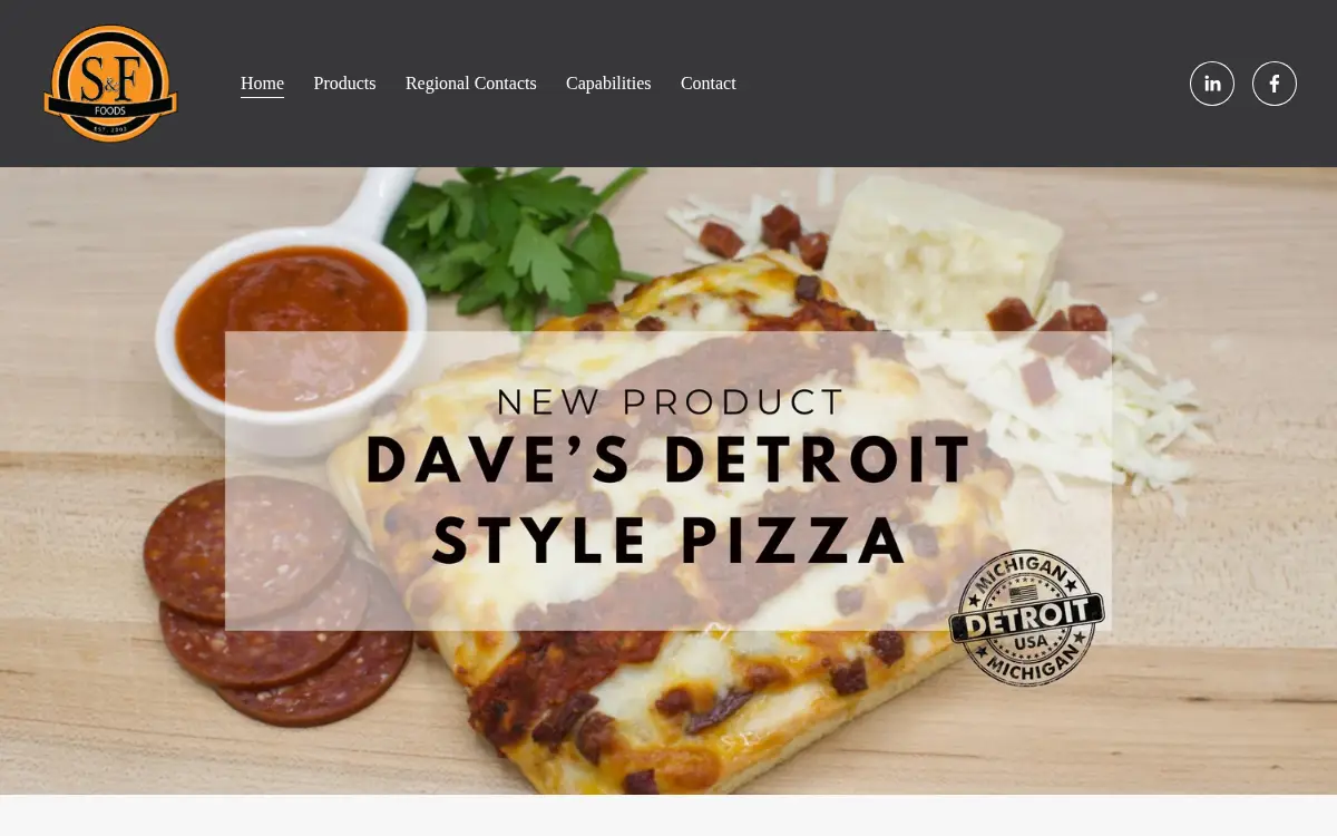 Homepage of S & F Foods INC