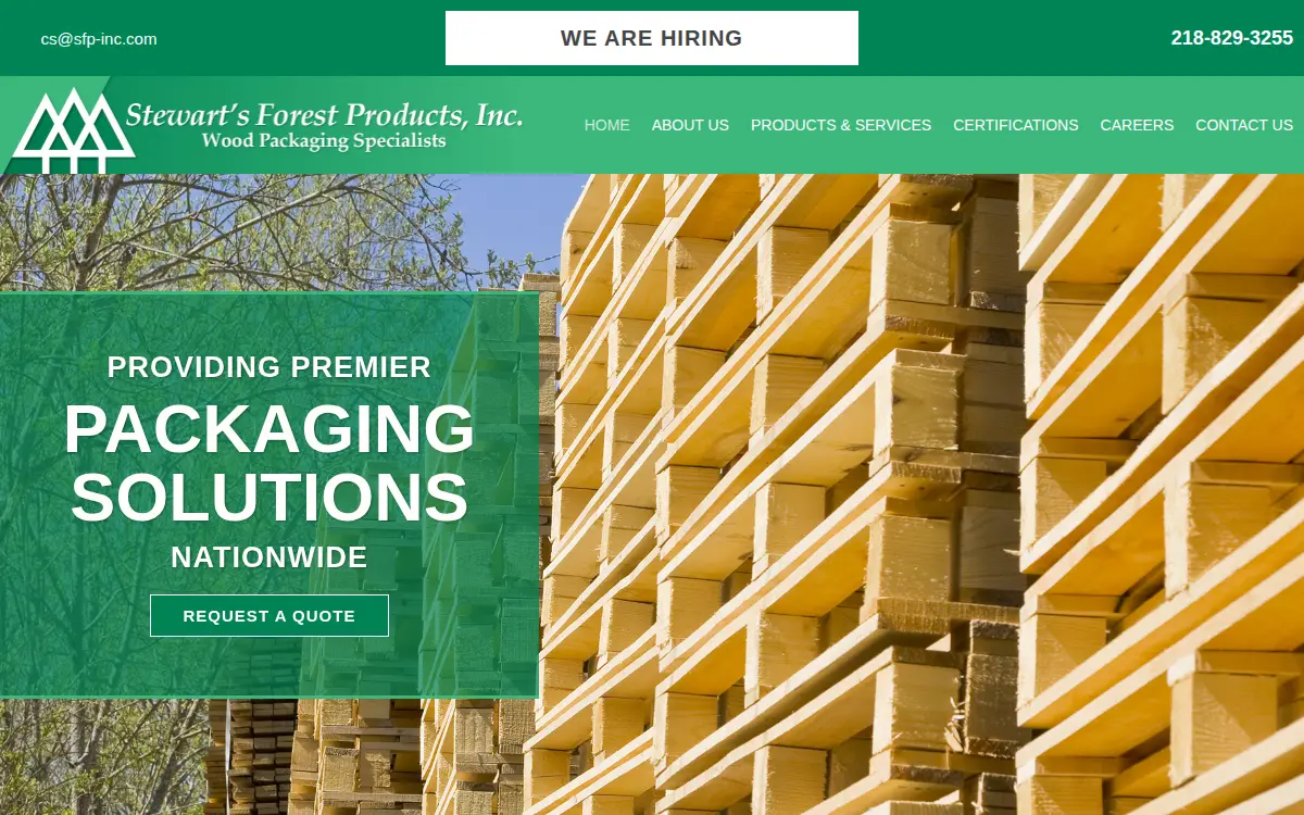 Homepage of Stewarts Forest Products INC