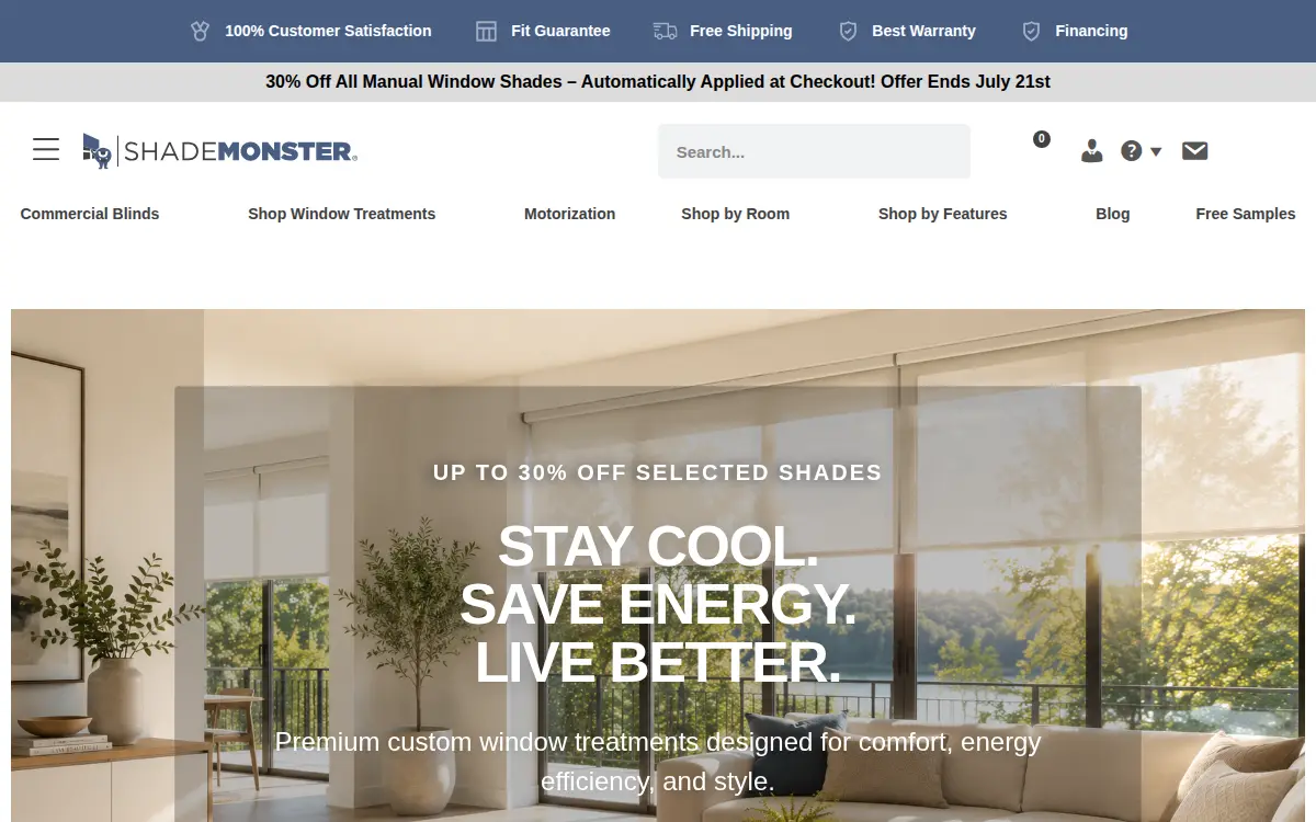 Homepage of Shademonster LLC