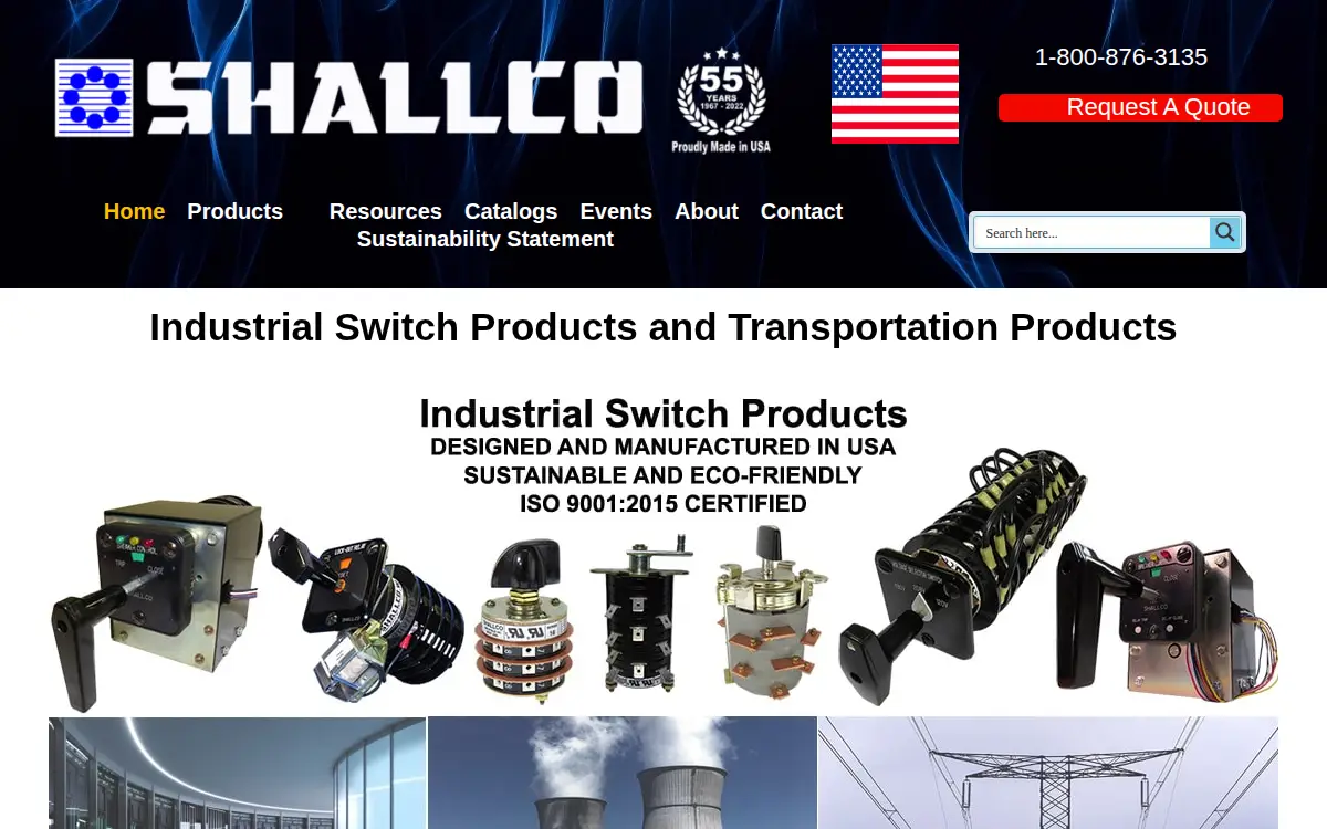 Homepage of Shallco, INC