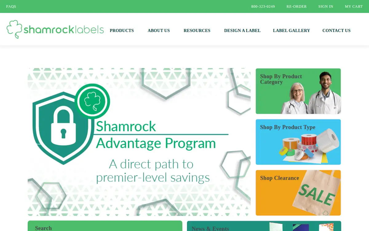 Homepage of Shamrock Scientific Specialty Systems, LLC