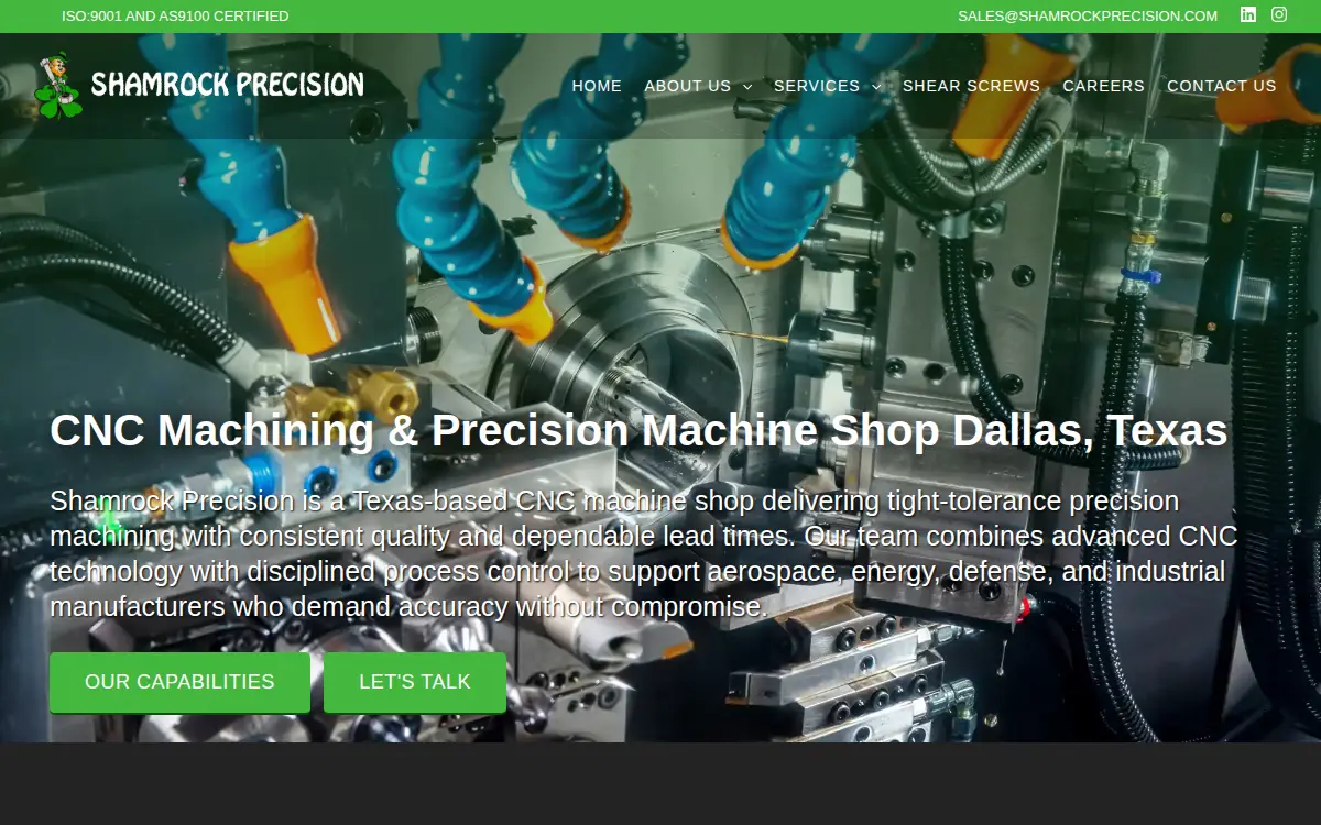 Homepage of Shamrock Bolt & Screw, LTD.