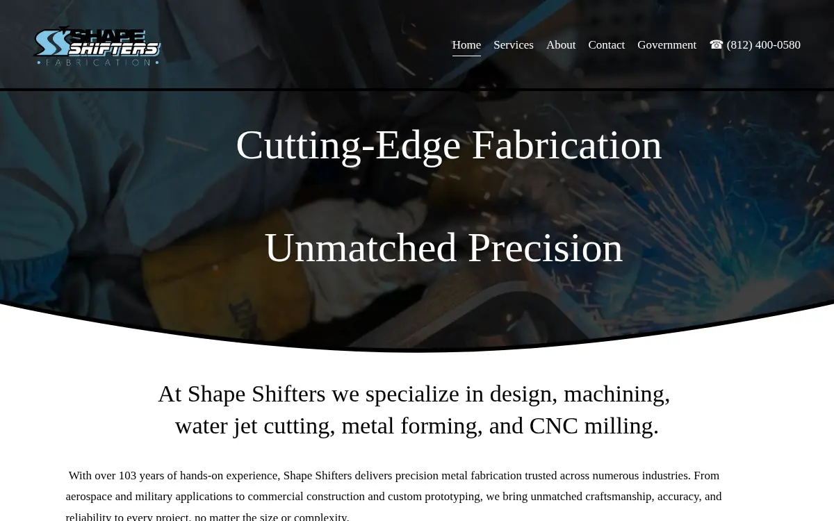 Homepage of Shape Shifters INC