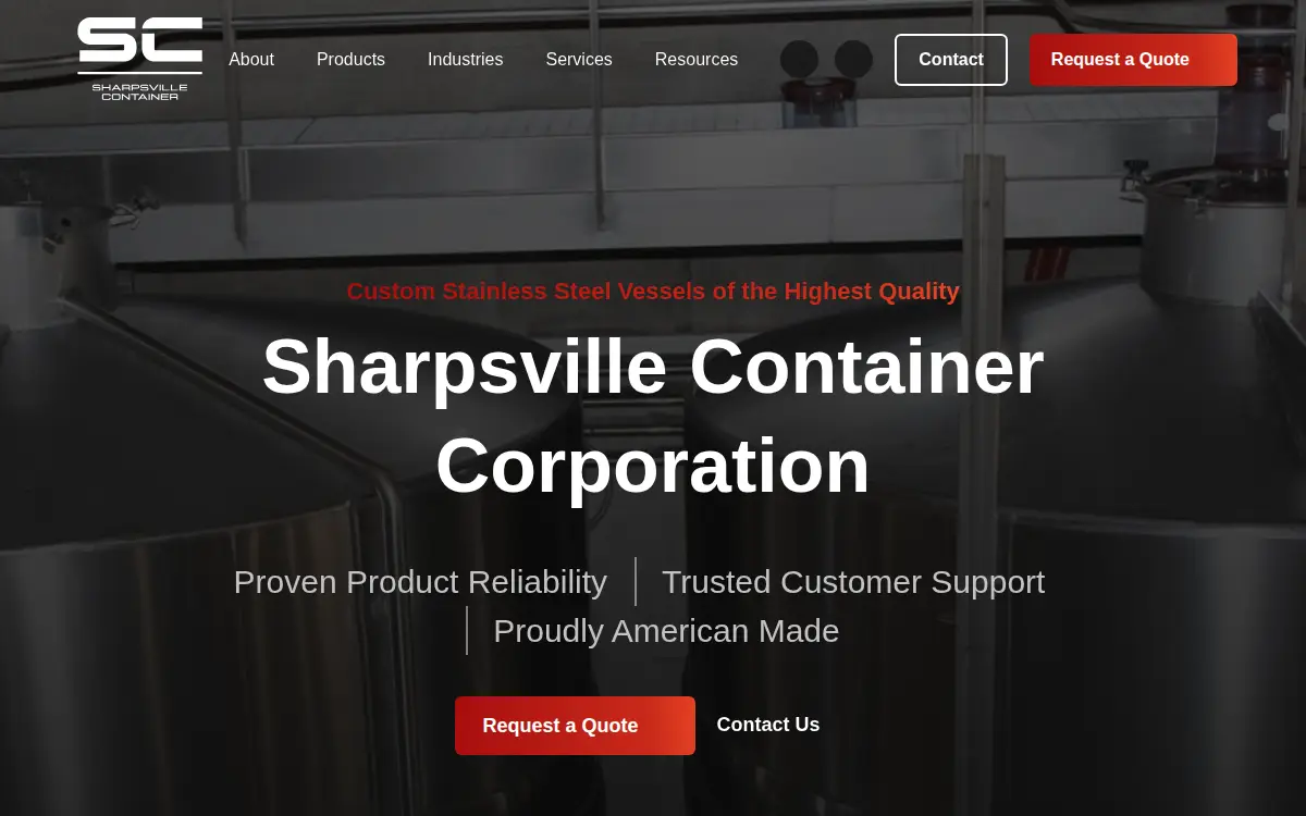 Homepage of Sharpsville Container CORP