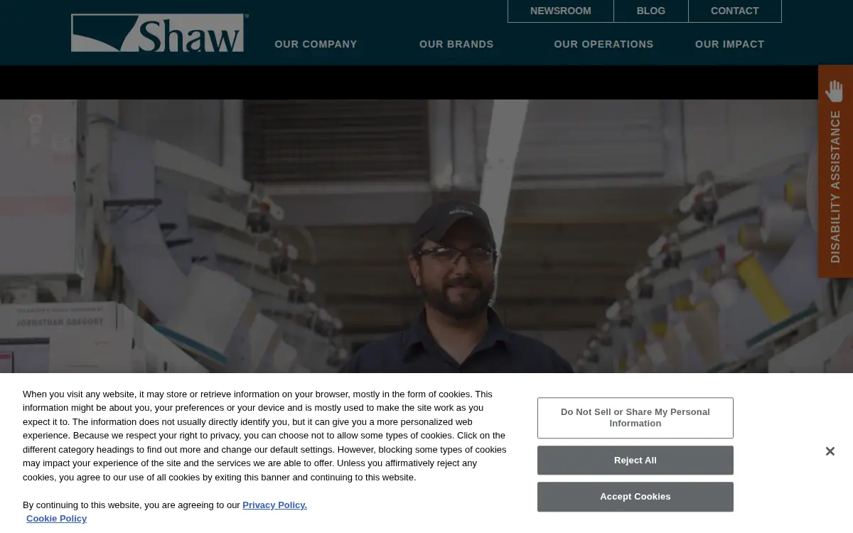 Homepage of Shaw Industries, INC.