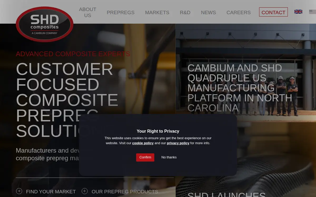 Homepage of Shd Composite Materials INC