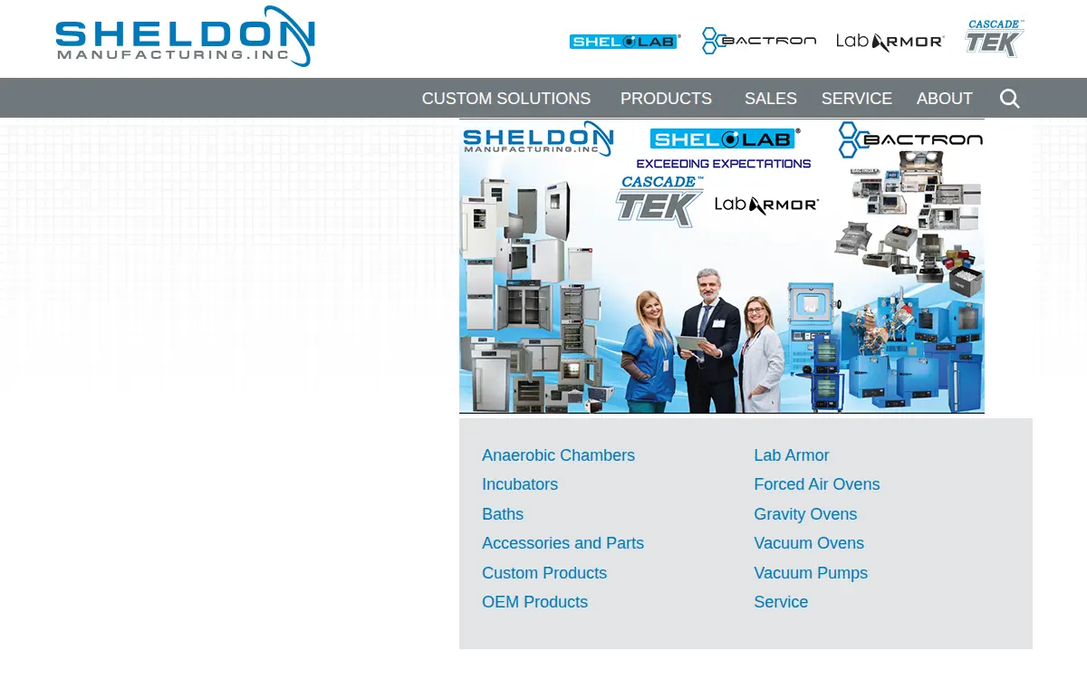 Homepage of Sheldon Manufacturing, INC.