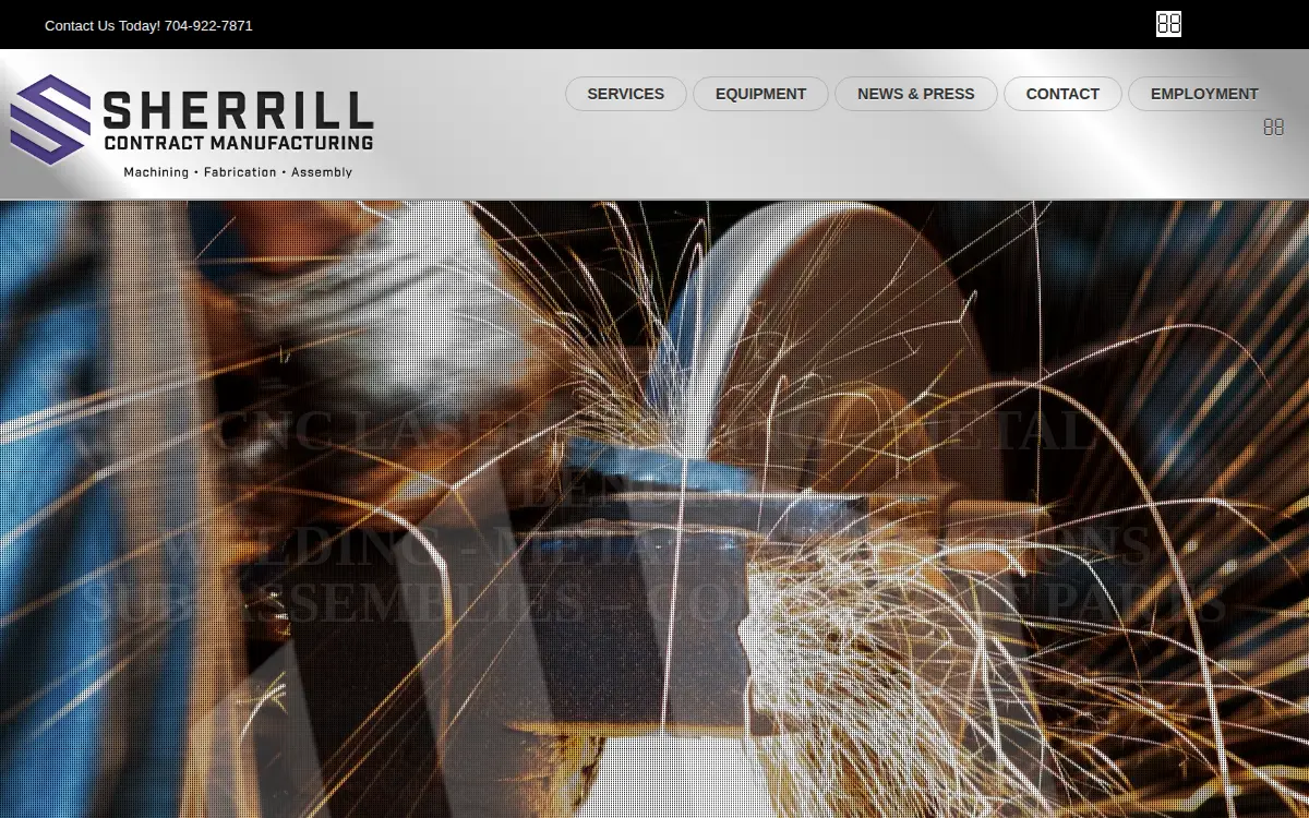 Homepage of Sherrill Contract Manufacturing, INC.