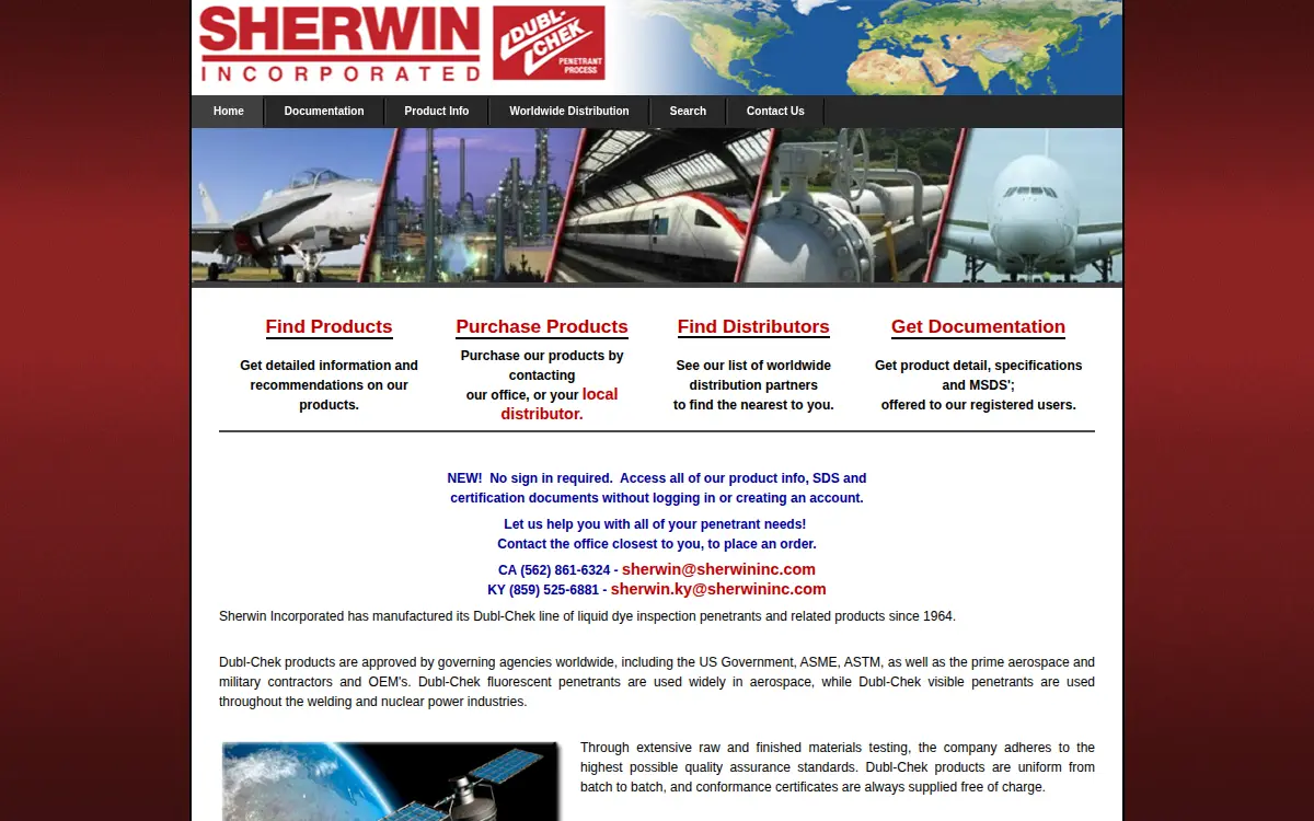 Homepage of Sherwin Incorporated