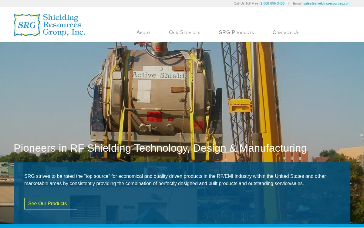 Homepage of Shielding Resources Group INC