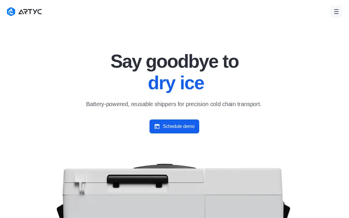 Homepage of Artyc Pbc