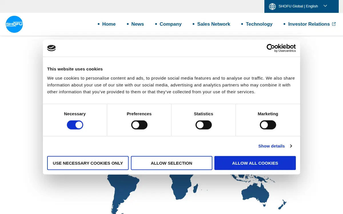 Homepage of Shofu Dental CORP