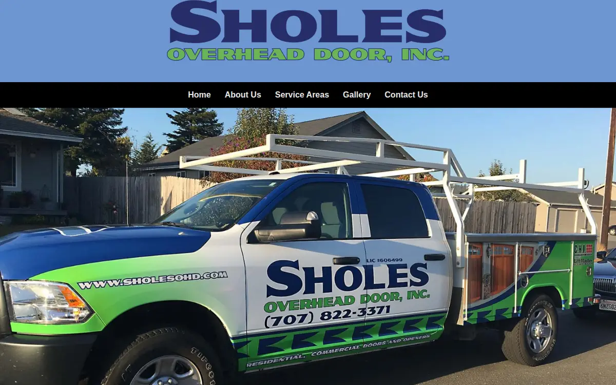 Homepage of Sholes Overhead Door, INC.