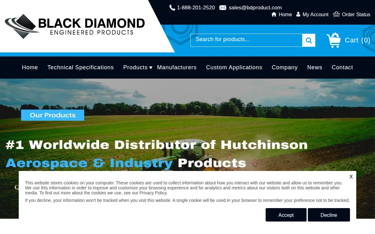 Homepage of Black Diamond Products INC