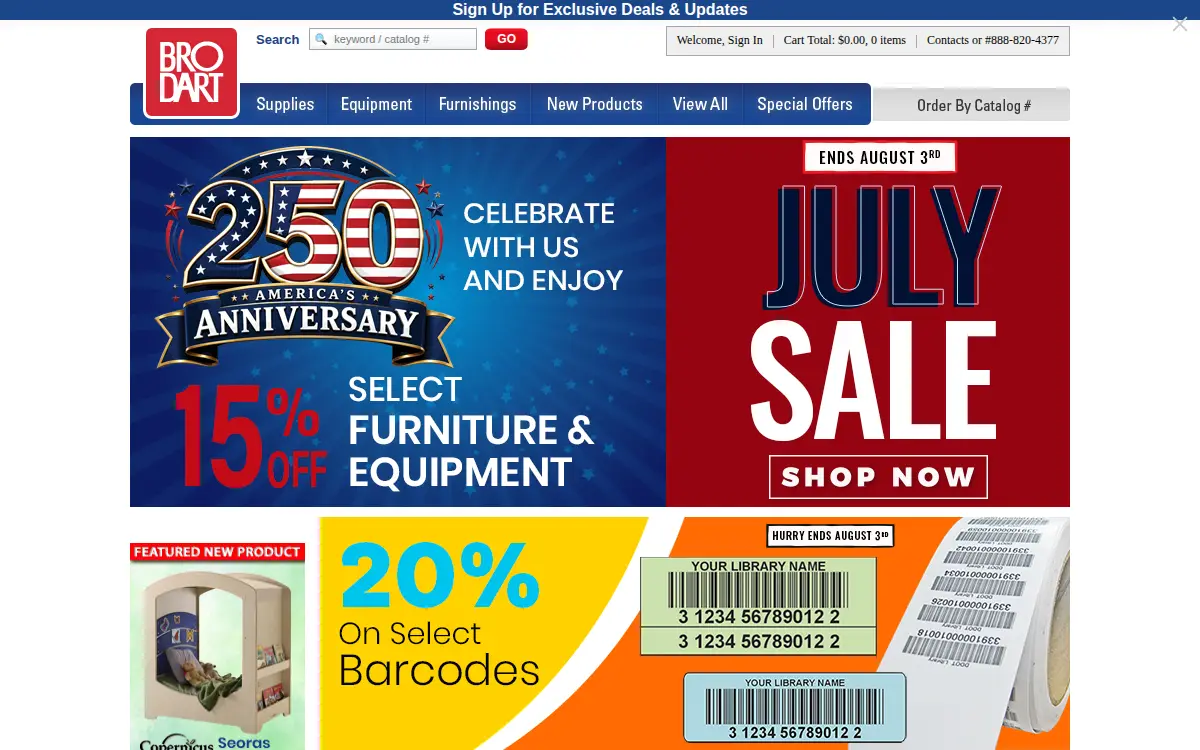 Homepage of Brodart CO
