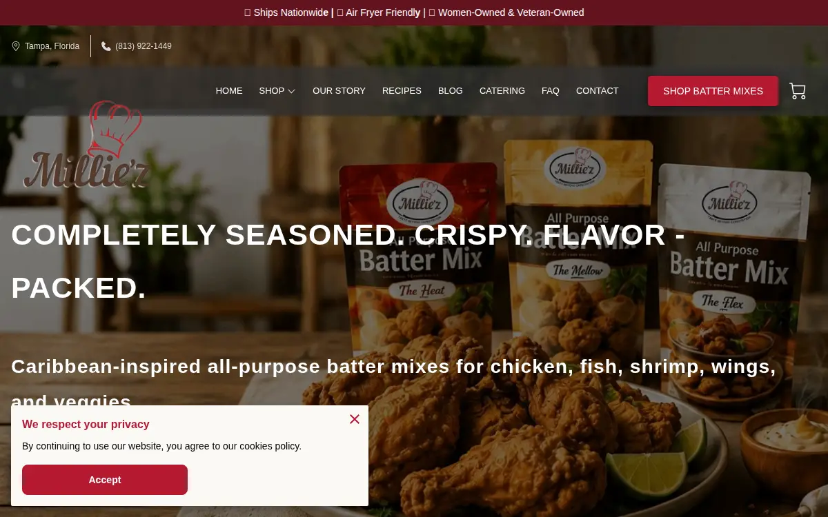 Homepage of Millies Delights LLC