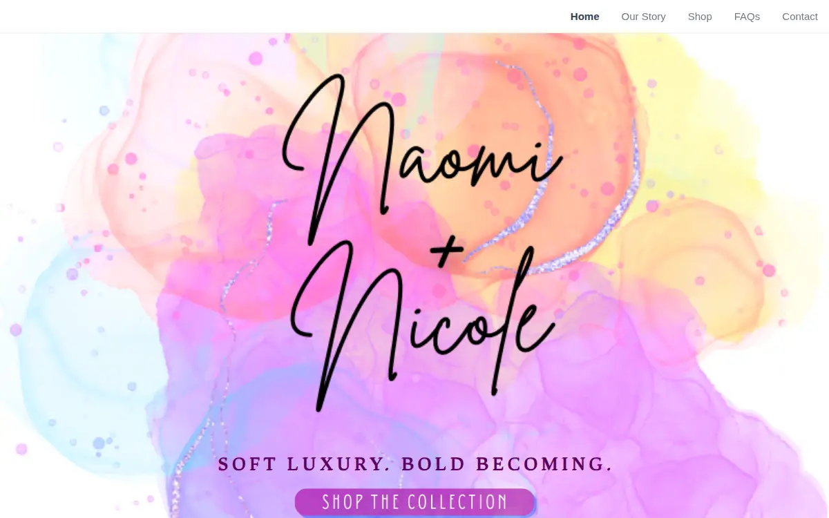 Homepage of Naomi + Nicole Creative LLC