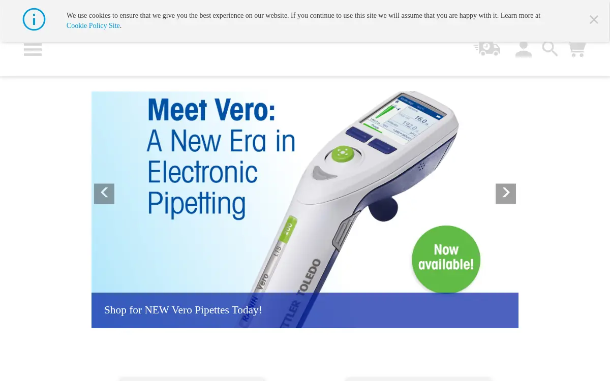 Homepage of Mettler-toledo Rainin, LLC