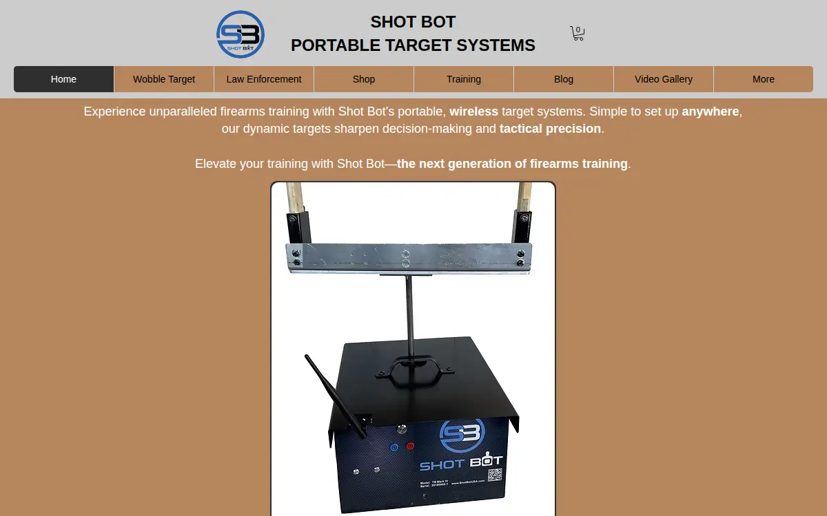 Homepage of Shot Bot LLC