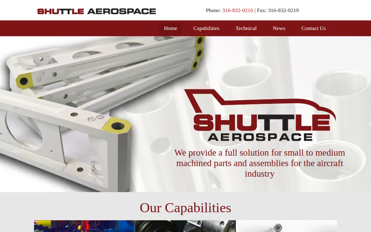 Homepage of Shuttle Aerospace INC