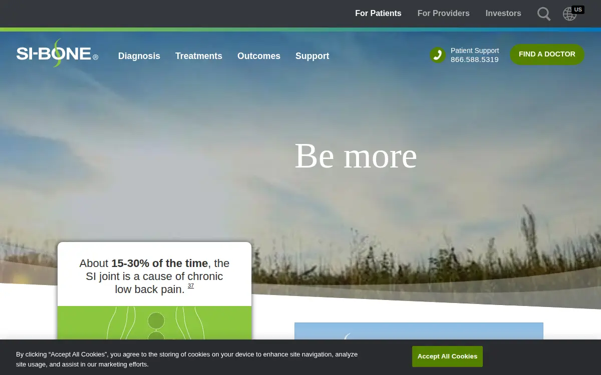 Homepage of Si-bone, INC.