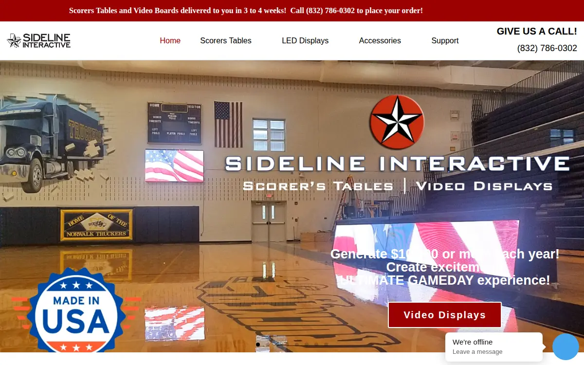 Homepage of Sideline Interactive LLC