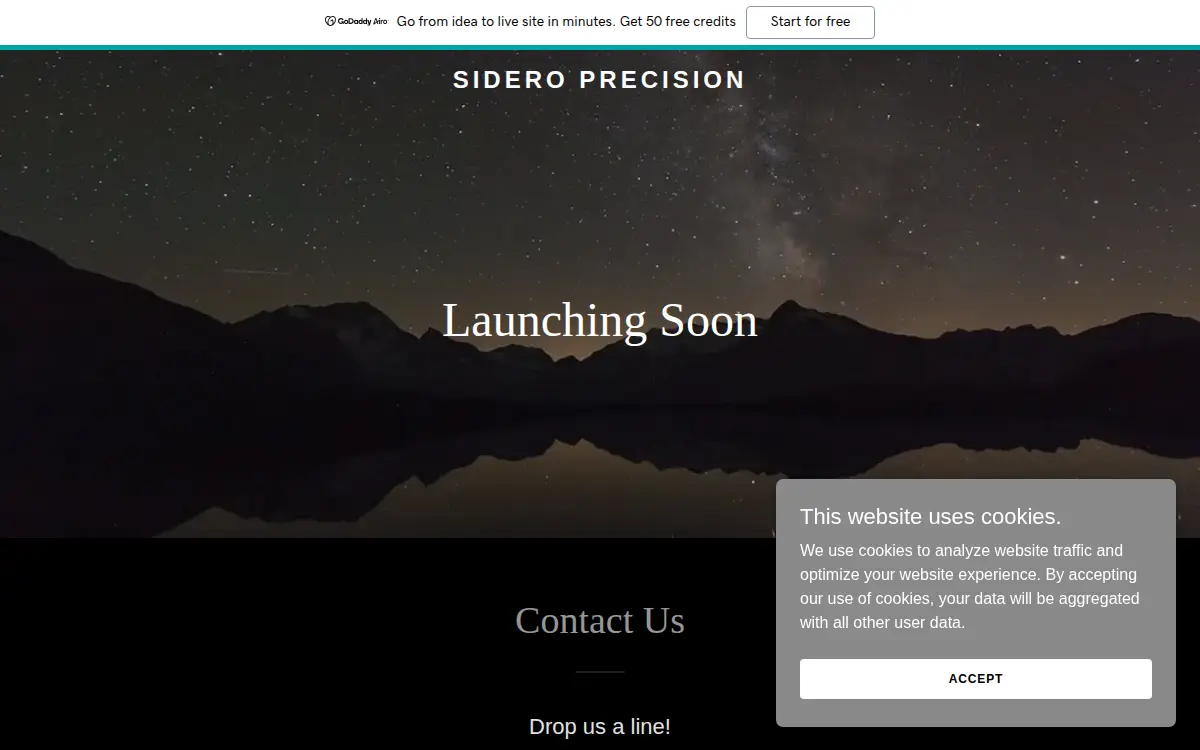 Homepage of Sidero Precision LLC