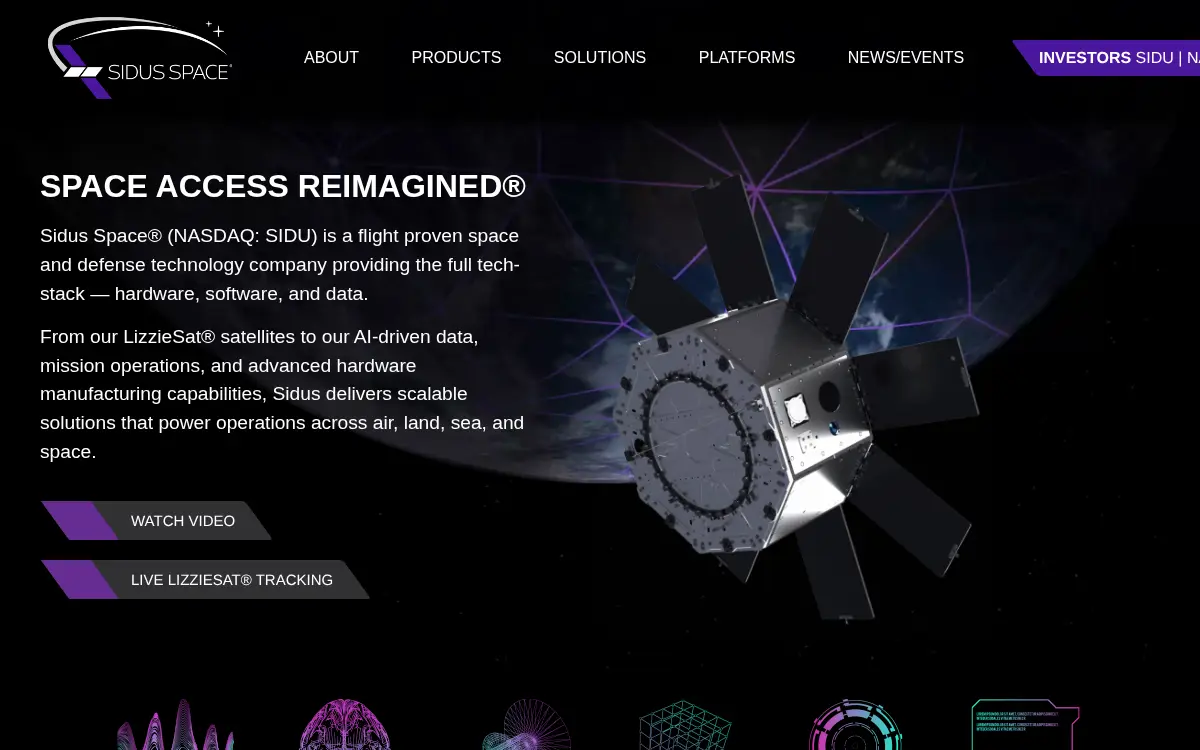 Homepage of Sidus Space, INC.