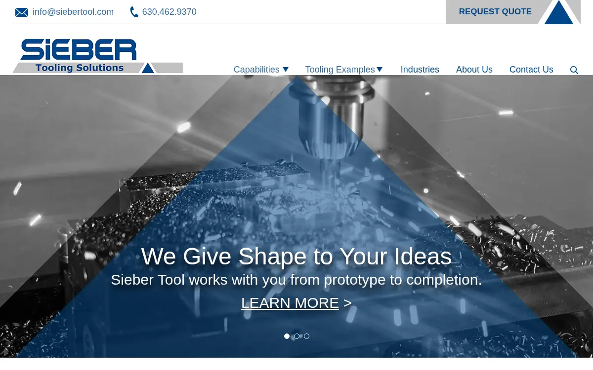 Homepage of Sieber Tooling Solutions, INC.