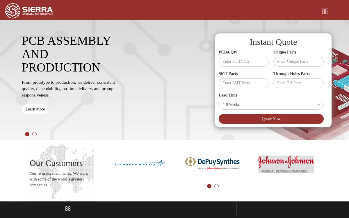 Homepage of Sierra Assembly Technology LLC