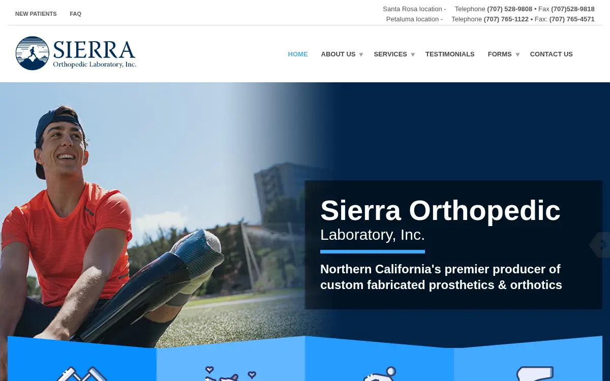 Homepage of Sierra Orthopedic Laboratory, INC.