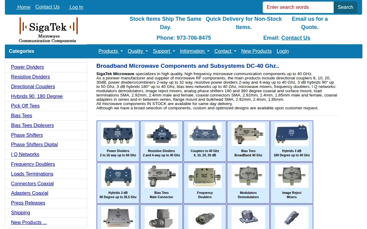 Homepage of Sigatek LLC