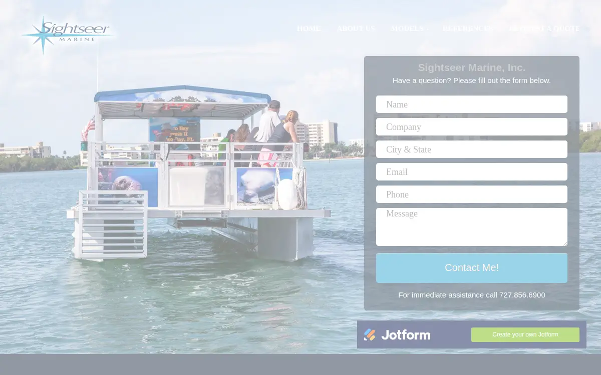 Homepage of Sightseer Marine Products INC