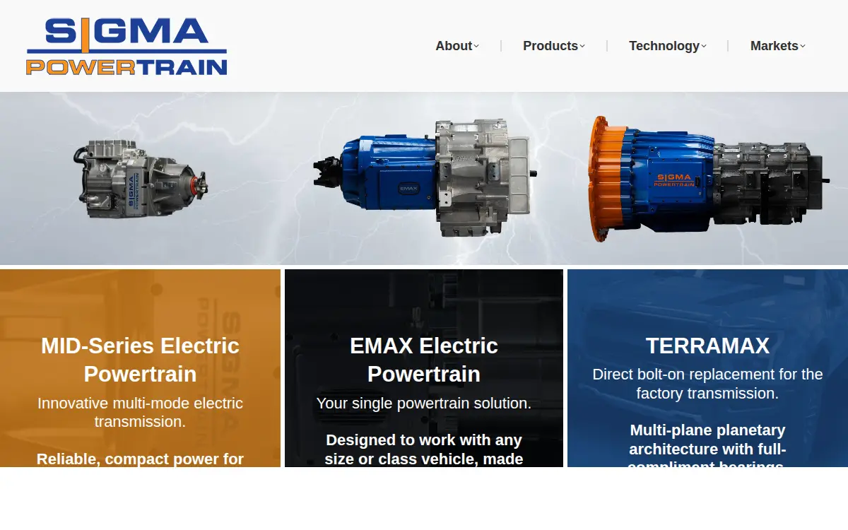 Homepage of Sigma Powertrain, INC
