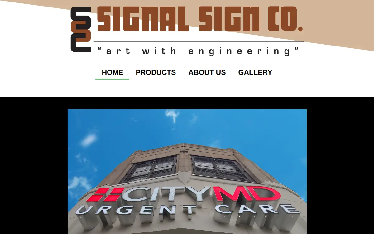 Homepage of Signal Sign CO Nj LLC