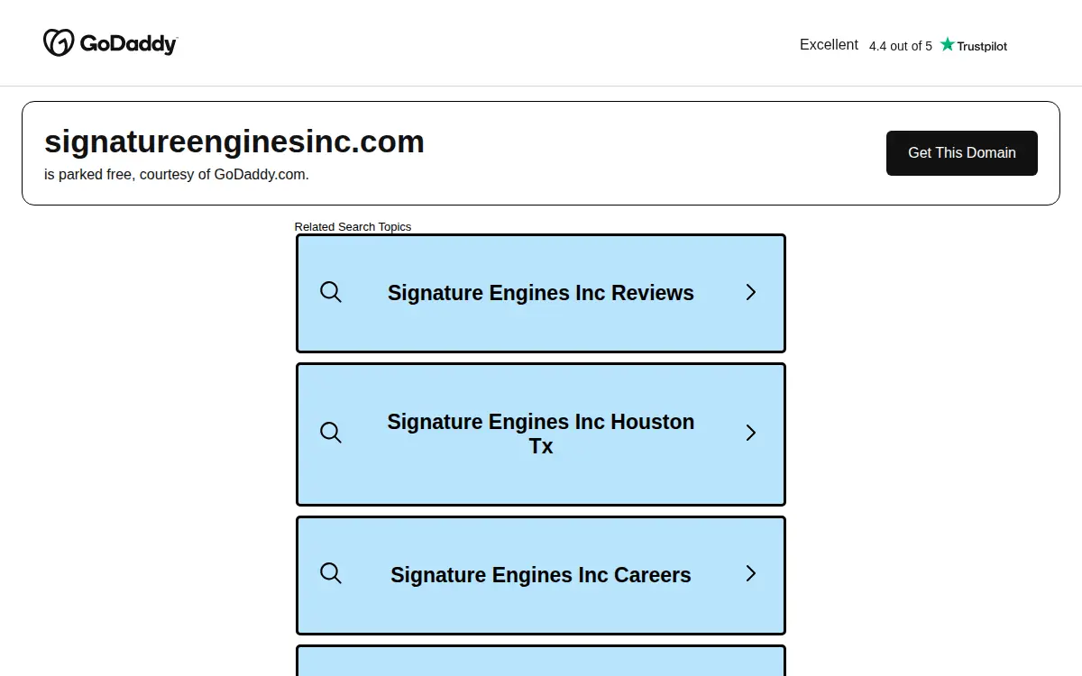 Homepage of Signature Engines INC