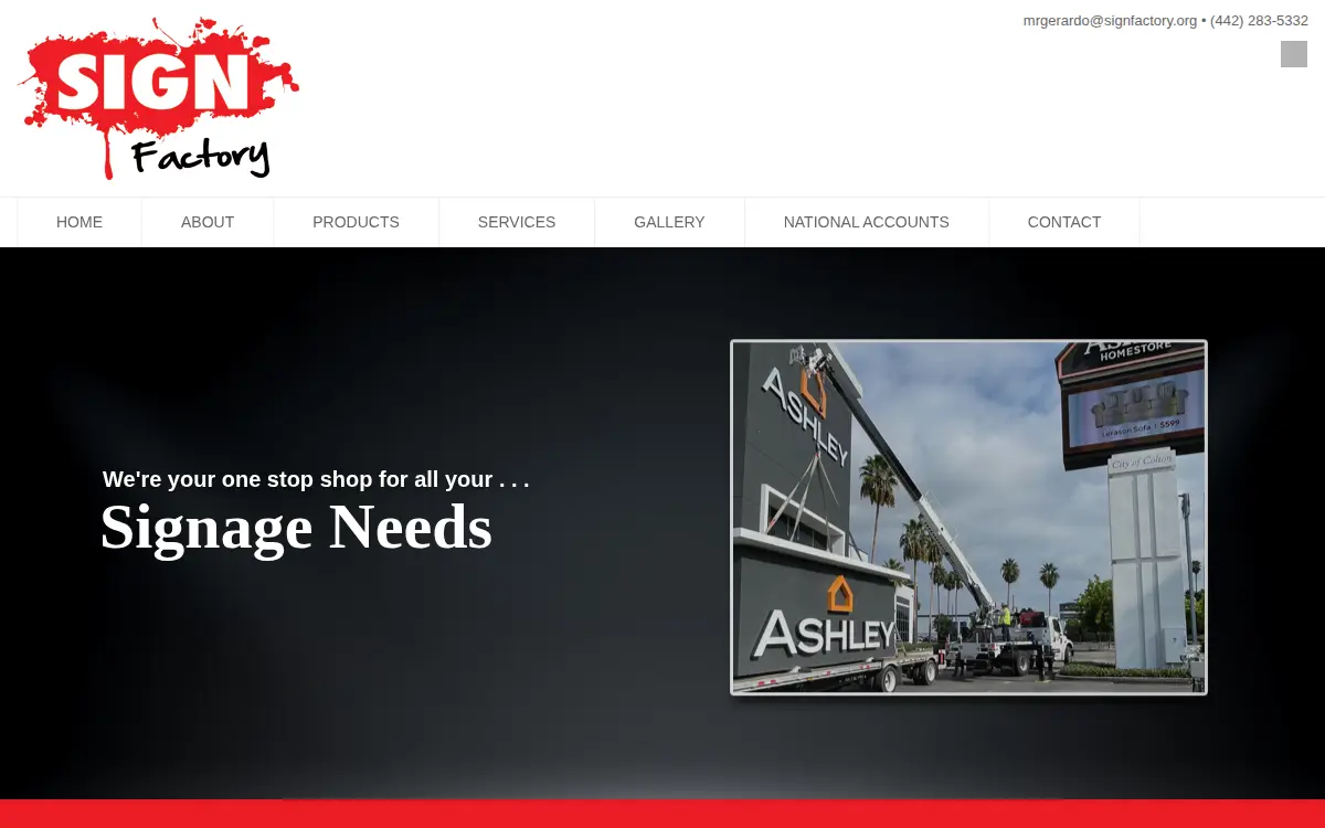 Homepage of Sign Factory Printing & Office Equipment INC