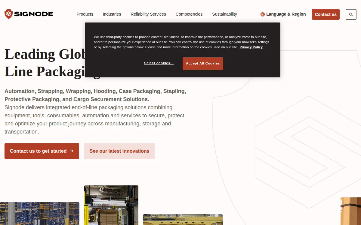 Homepage of Signode Industrial Group LLC