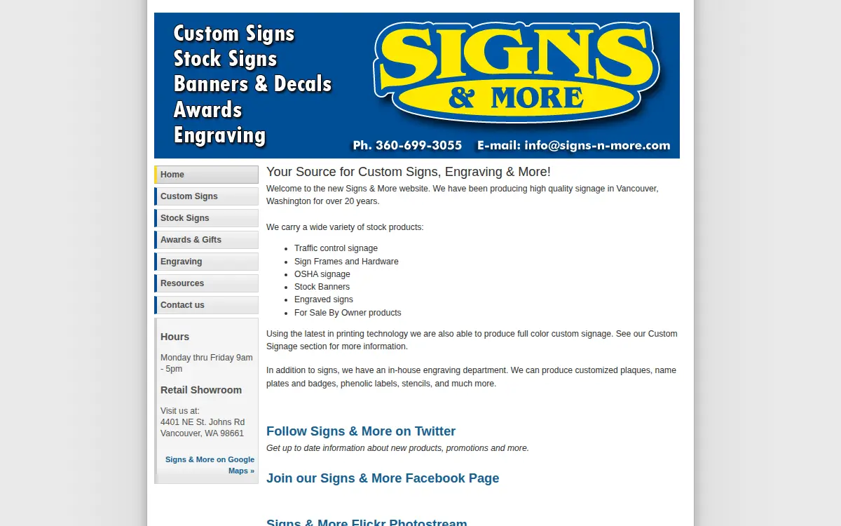 Homepage of National Sign Systems, Limited