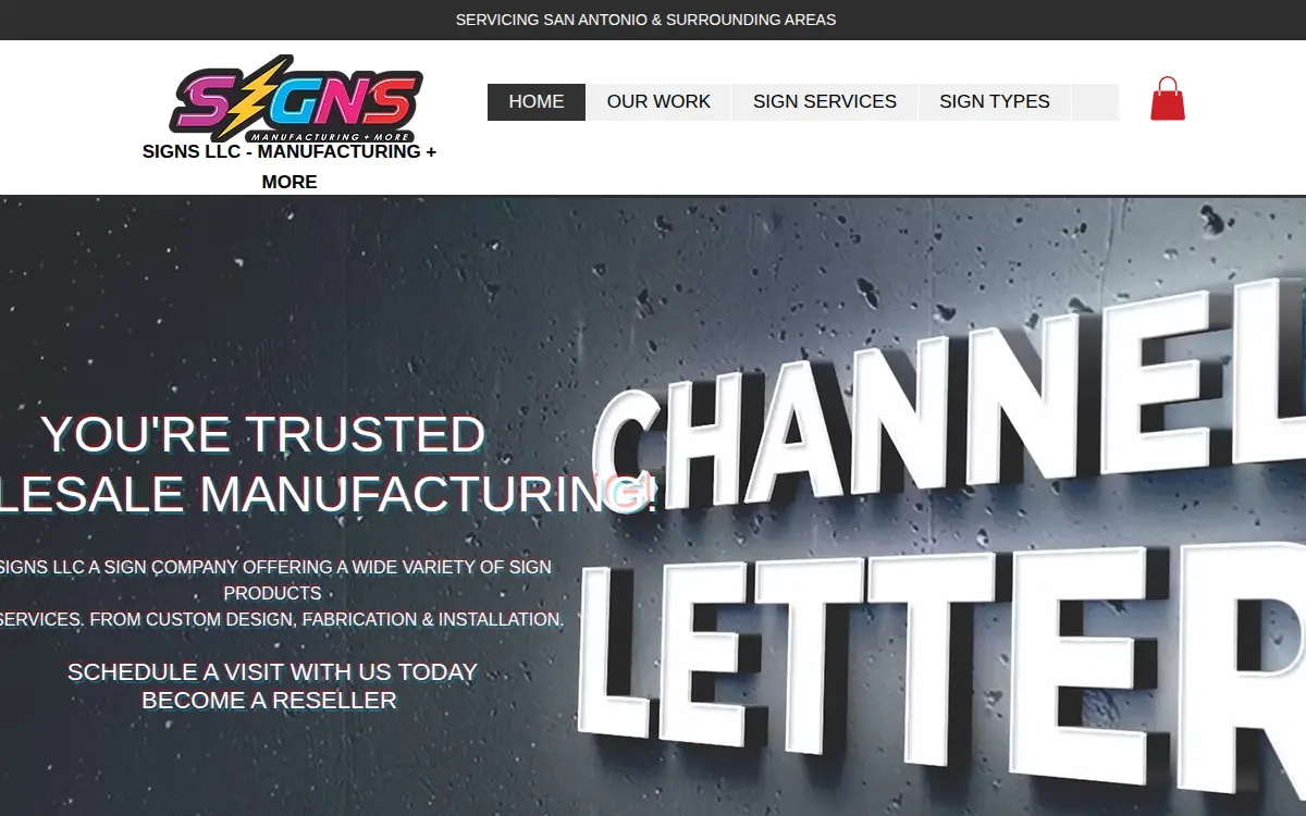 Homepage of Signs LLC