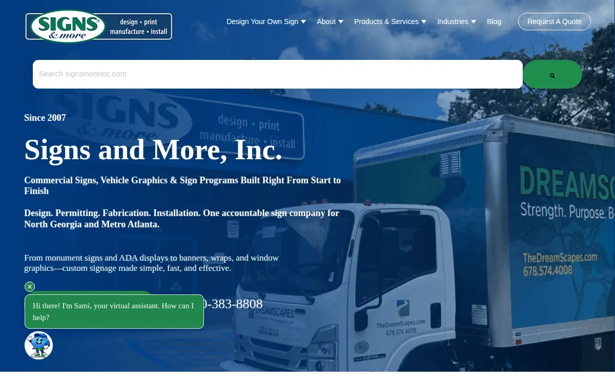 Homepage of Signs and More INC