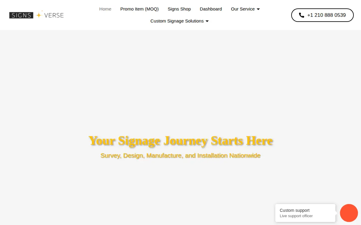 Homepage of Signsverse LLC