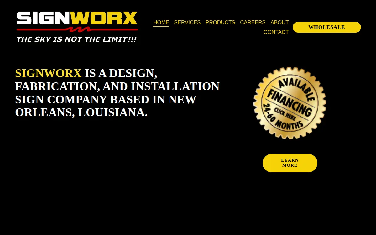 Homepage of Signworx, L.l.c