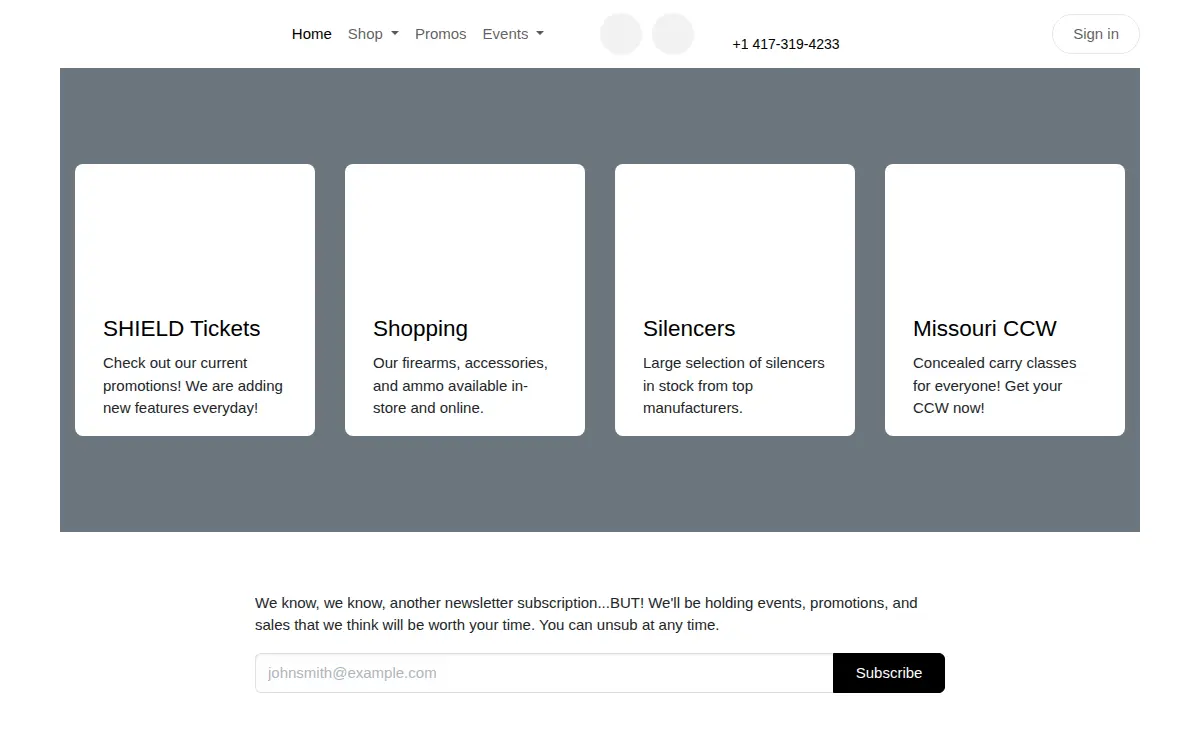 Homepage of Sigwo Arms LLC