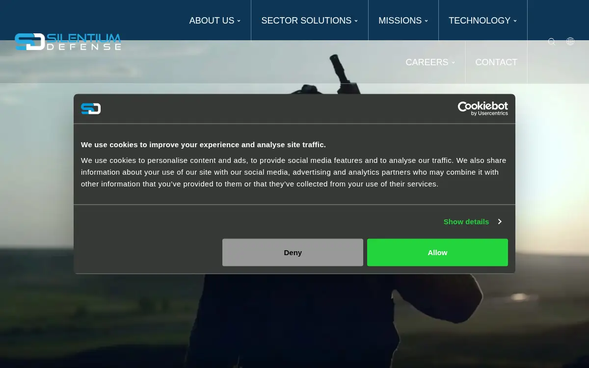 Homepage of Silentium Defense Corporation