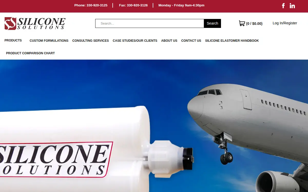 Homepage of Silicone Solutions INC.