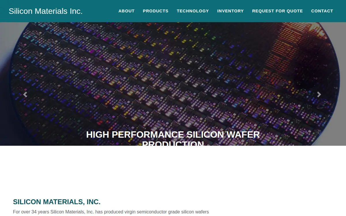 Homepage of Silicon Materials INC